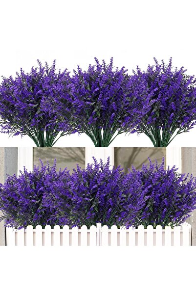 Generic Brand 16 Flori artificiale de lavandă pentru plante, rezistente la UV...