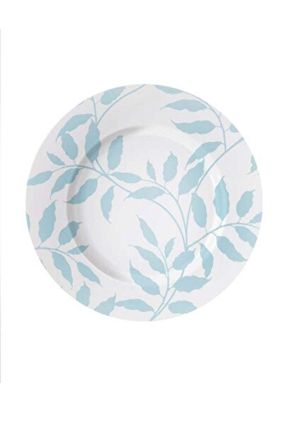 Generic Linda Wood: Floral Pattern Plate Light Blue/White 10inch