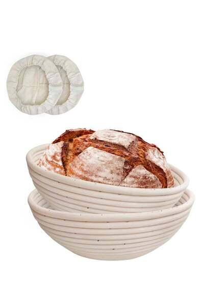 Generic 2 Pack 10 inch Banneton Proofing Basket Set, Sourdough Bread Proofing...