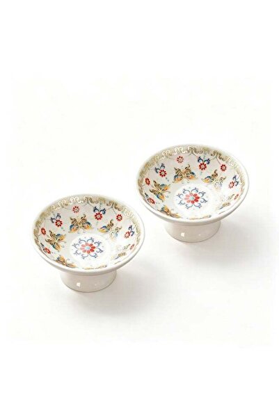 Generic 2PCS White Ceramic Date Bowl With Elegant Gold Trim, Sturdy Bowl For ...