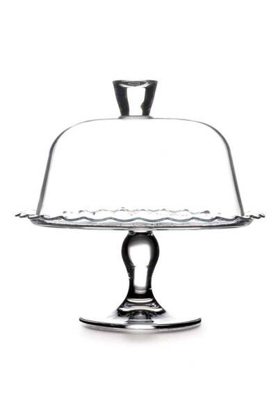 Generic PETITE PATISSERIE Footed Plate with Dome – 264mm | Elegant Glass Cake...