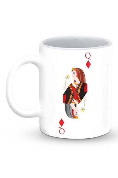 Generic Premium Queen Of Diamonds Designer Mug White/Red