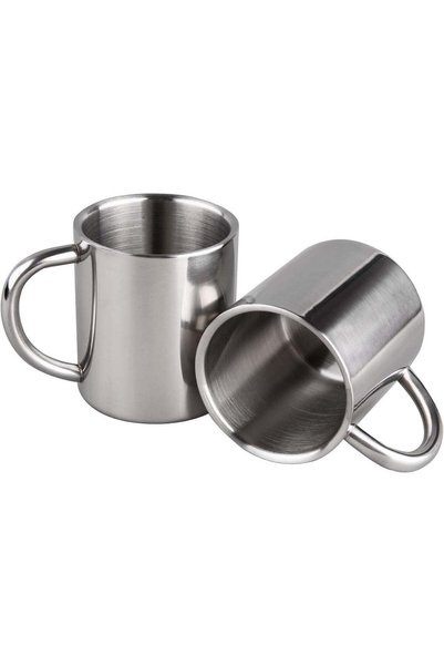 Generic 220ml Stainless Steel Coffee Mugs Double Wall Insulated Camping Mug w...