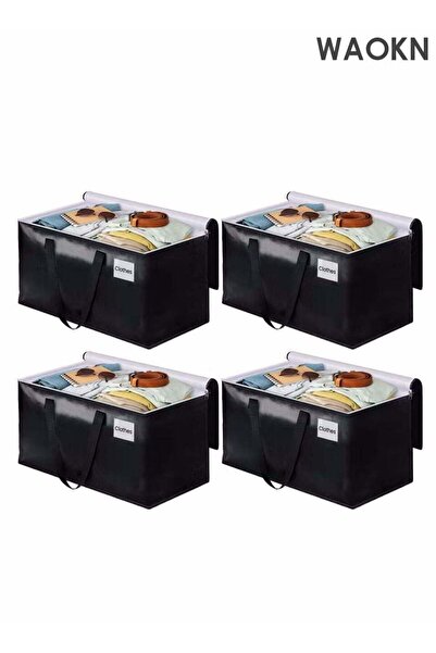 Generic 4pcs Large Moving Bags, Waterproof Storage Bags with Zippers, 93L Moi...