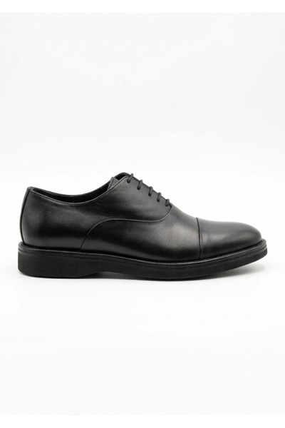 Tuna Genuine Leather Black Classic Eva Sole Men's Shoes - 3159