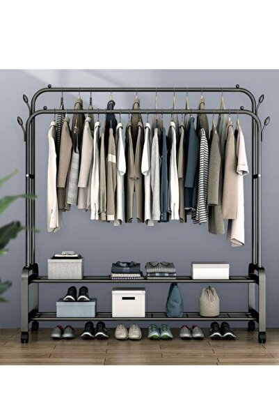 Generic Clothes Rails Garment Rack With Wheel Heavy Duty Clothes Rail With 4 ...