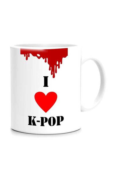 Generic I Love K-Pop Printed Mug White/Red/Black