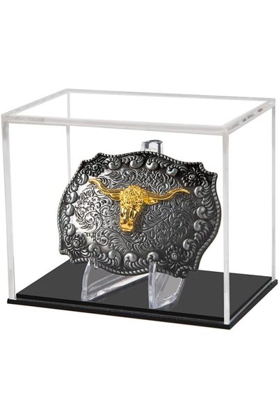 Generic Qinry Belt Buckle Display Case Stand Holder - Clear Acrylic Box for B...