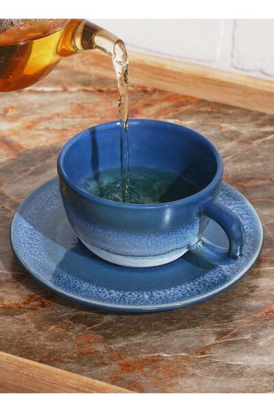 Generic Blue Mojave Tea Cup & Saucer Set