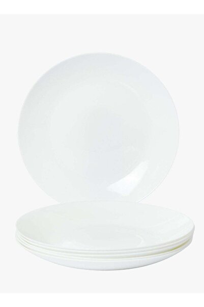 Generic 10 inch Large Dinner Plate Set of 6, Lightweight Round Opal Glass Whi...