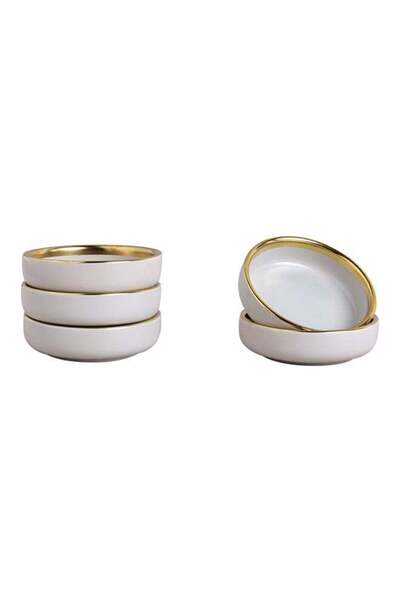 Generic 5-Piece Bowl Set Beige/Gold 8.8x8.8x2.5cm