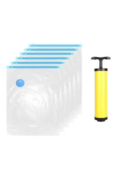 Generic 7-Piece Vacuum Storage Bag With Suction Pump 70x100cm