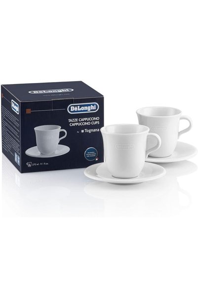 Generic De'Longhi Porcelain Cappuccino Cups Set of 2, 270 ml Capacity, White,...