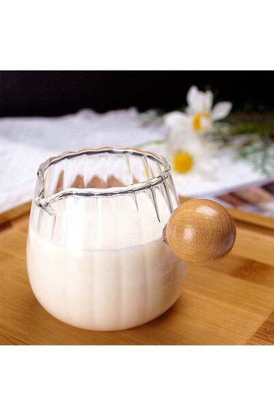 Generic Espresso Cups with Wooden Bead Handle, Milk Cup - Coffee Milk Espress...