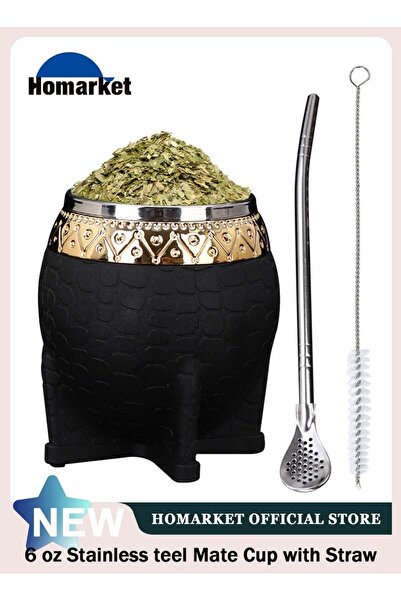 Generic Premium Yerba Mate Cup with Bombilla Mate (Straw) and Cleaning Brush ...