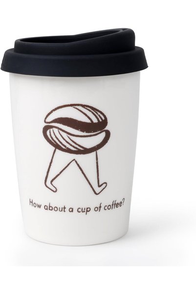 Generic Ceramic Travel Mug with Lid - Insulated Double Wall Hot Drink Cup, BP...
