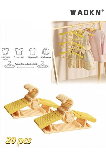Generic 20Pcs Adjustable PP Baby Clothes Hangers, 5-Gear Extendable Non-Slip ...