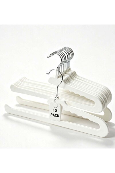 Generic Ivory Open‑Ended Velvet Pants Hangers 10 Pack, Non‑Slip Felt Jean Han...