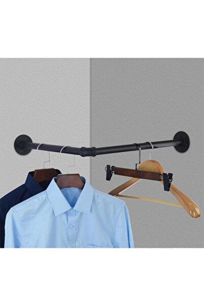 Generic Industrial Pipe Clothing Rack,Iron Wall Mounted Right Angle Corner Cl...