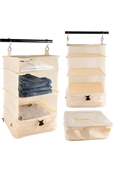 Generic Portable Hanging Travel Organizer Rack with 3-Tier Collapsible Design...