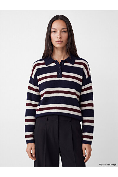 LC Waikiki Rmz Gi̇yi̇m Farkiyla Devrik Roba Collar Striped Women's Knitwear S...