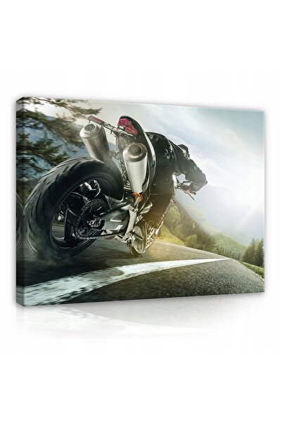 Wallarena Tablou cu pilot de motocicletă pentru camera tinerilor 60x40