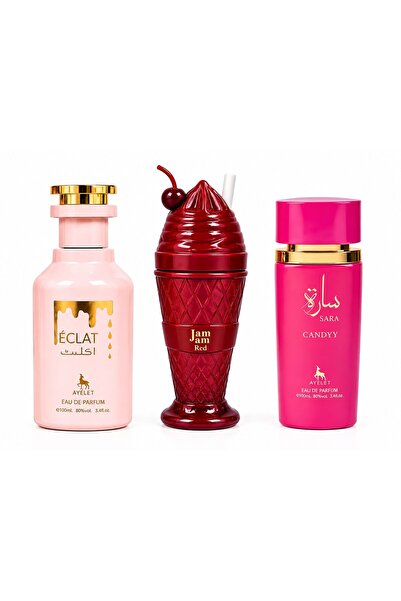 Ayelet Set de 3 parfumuri pentru femei – Éclat, Jam Jam Red și Sara Candyy, E...