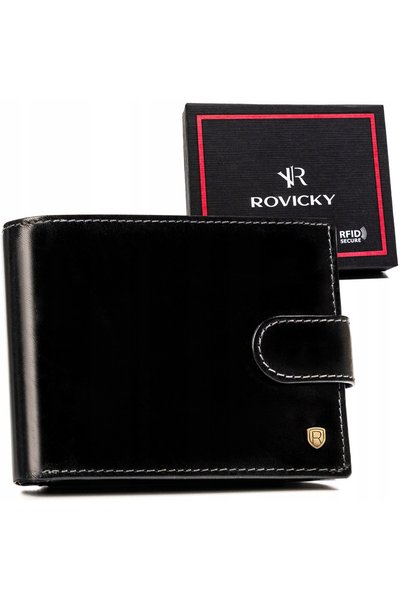 Rovicky Portofel bărbătesc de marcă, din piele naturală, RFID