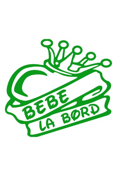 OEM Autocolant auto 'bebeluș la bord', 10cm, Verde