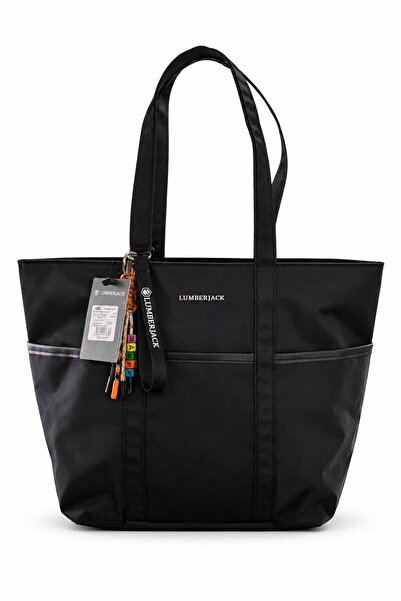 lumberjack Kadın Siyah Büyük Omuz Çantası Tote Shopper Günlük Çanta 43x31x11 cm