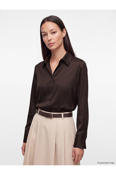 LC Waikiki Lcw Everyday Brown Satin Women's Shirt