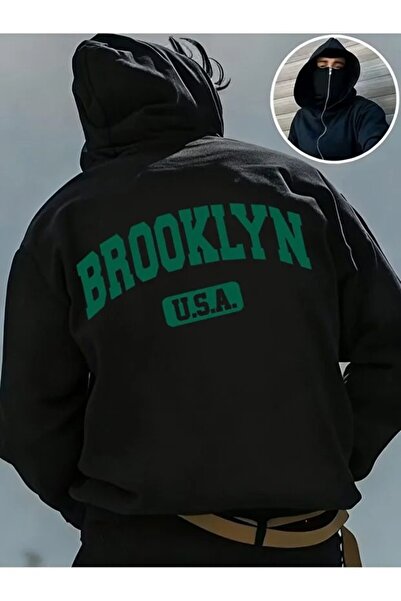 LAND MODA Φούτερ Ninja Unisex με μάσκα χιονιού Ζακέτα με 2 νήματα χοντρό φλις