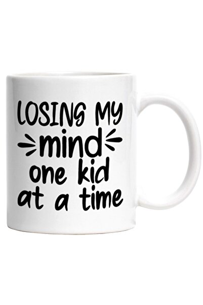 INOVATIX Cana alba personalizata,Losing my mind,one kid at a time imi pierd m...