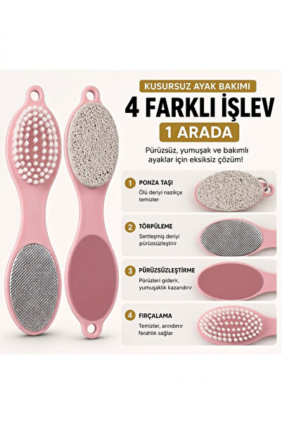 bimbambom 4'ü 1 Arada Pedikür Seti - Ayak Bakım Törpüsü, Topuk Ponza Taşı & F...