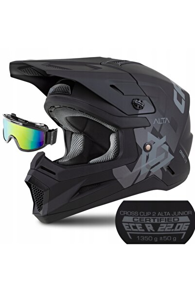 Cassida Casca Moto Junior Cross Quad CUP2 cu interfon + Ochelari de protecție...