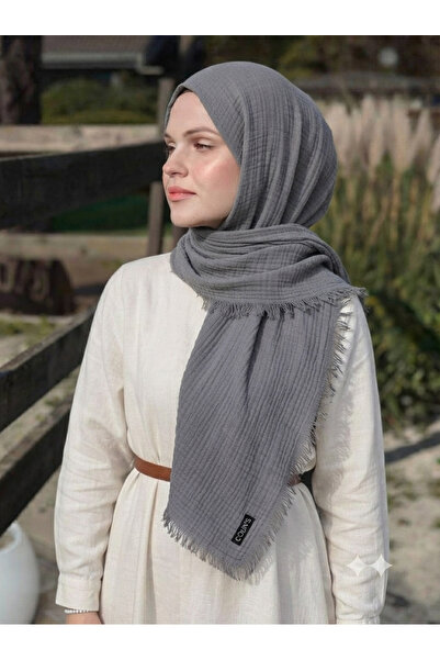 Nazellaa Poloist Bürümcük Shawl Dark Lead Grey