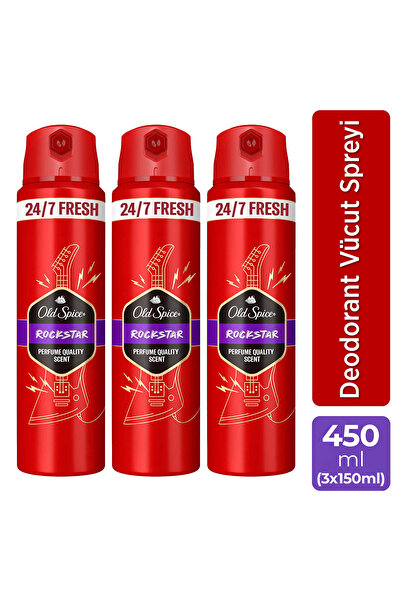 Old Spice Rockstar Erkek Sprey Vücut Deodorantı 150 ml x3