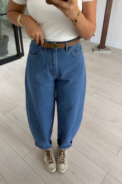 Sezgi Tekin Blue Barrel Pants