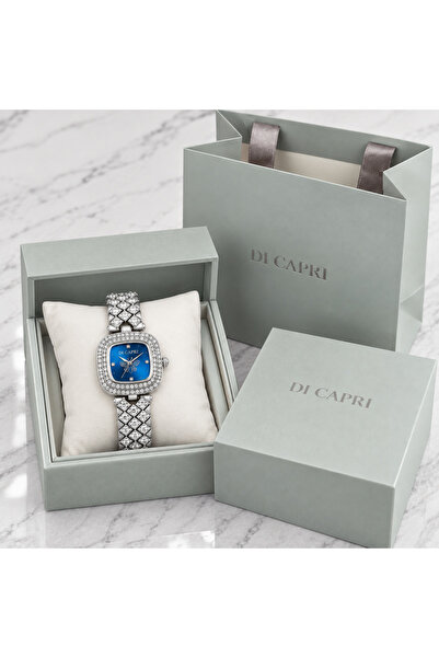 Generic Brand Di Capri Women's Silver Watch with Royal Blue Dial Looster Time