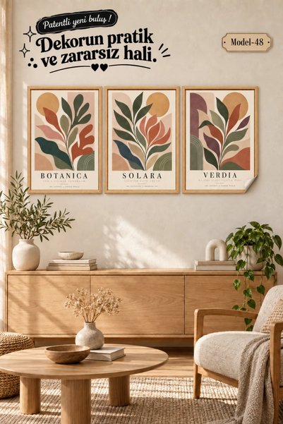 Akıllı Kağıt Statik Tutunma Özellikli Tablo - Poster Modern (Model- 48)