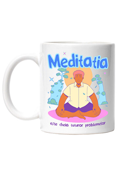 INOVATIX Cana alba personalizata,Iubitorii De Meditatie Barbat In Pozitie De ...