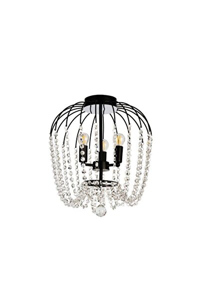 Klausen Candelabru Chic cristal, 3 x E14, negru