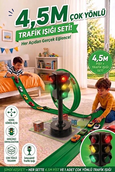 Hyd Go Track 4,5 Metre Esnek Yarış Pisti ve Sesli Işıklı Oyuncak Trafik Lamba...