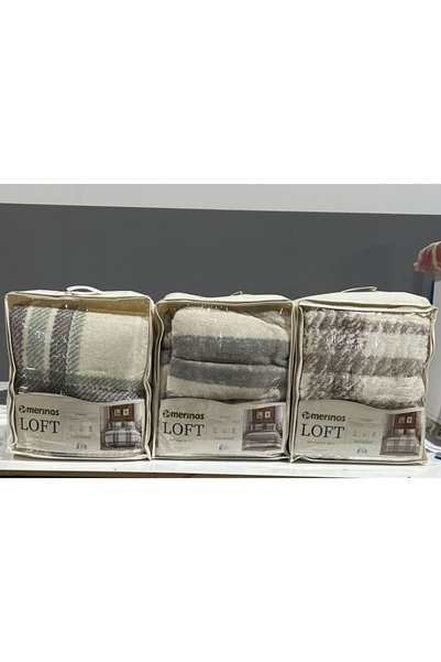 Merinos Set pătură Loft 3 piese Mozel Gri