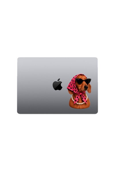 MegaSticker Pearl Necklace Lady Dog Sticker Car, Motorcycle, Helmet, Laptop, Glass Sticker 13X9 cm