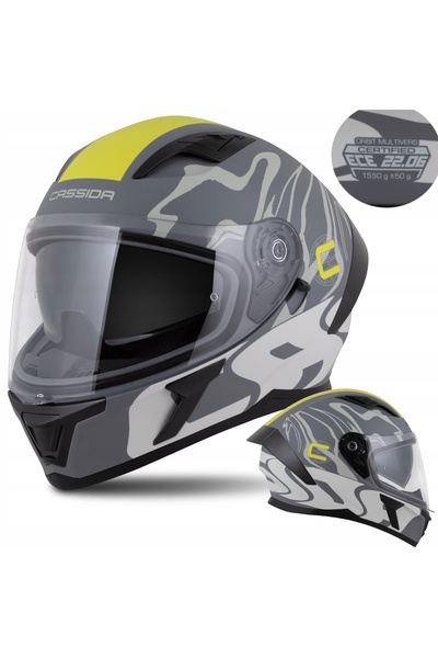Cassida Casca moto Orbit XXL Gri Mat pentru ochelari de protecție, interfon ș...