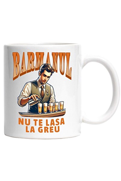 INOVATIX Cana alba personalizata,Barbat Cu Vesta Si Cravata Cu Shot Uri Alcoo...