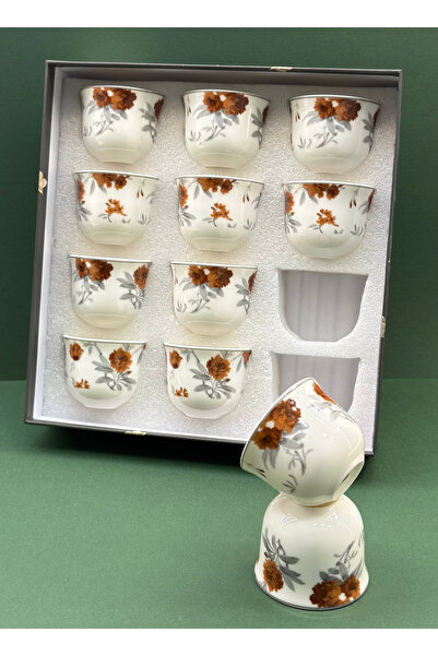 ALQANNAS Saudi Arabia Ceramic Plain Coffee Cup Set 12Pcs 50ml White Speckled