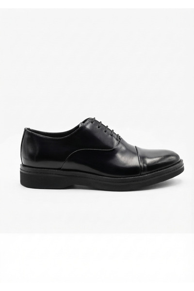 Tuna Genuine Leather Black Open Classic Eva Sole Men's Shoes - 3159