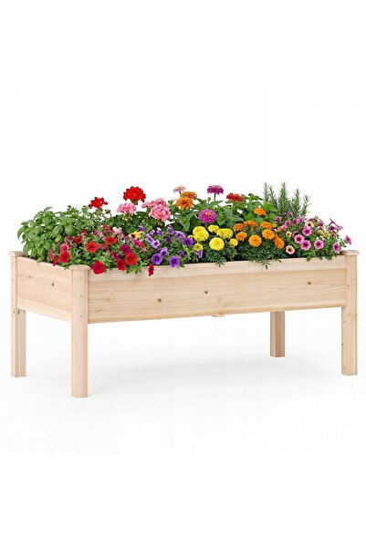 COSTWAY Jardinieră de grădină din lemn pe picioare